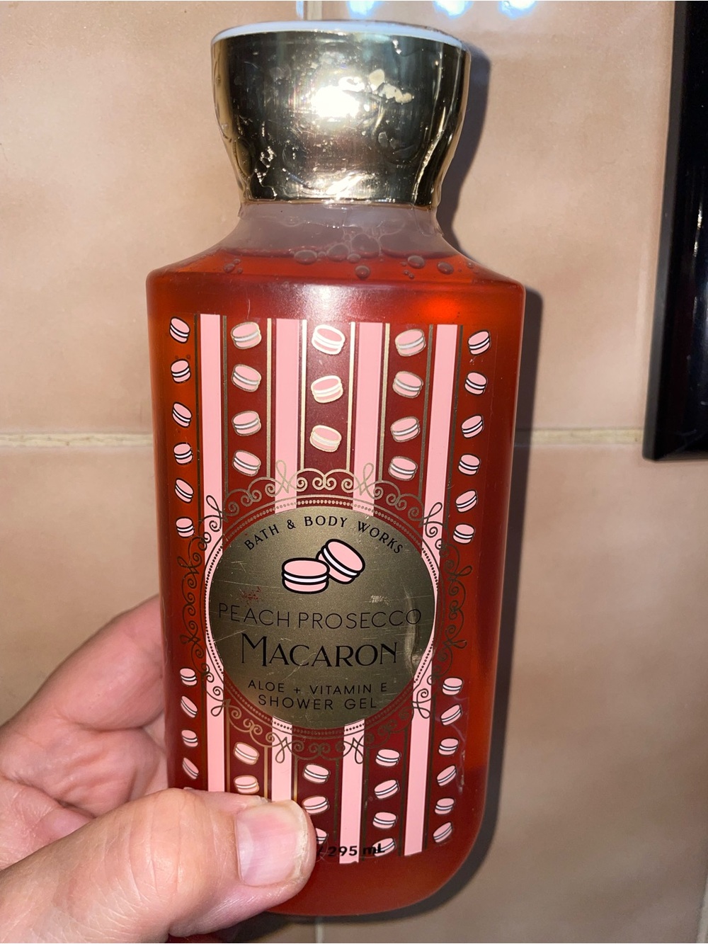 Bath & Body Works Peach Prosecco Macaron Shower Gel RARE NEW